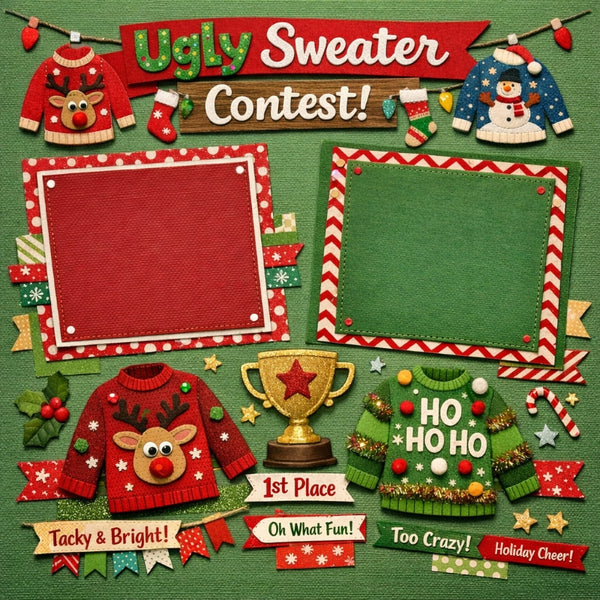 Ugly Sweater Contest!-Premade Scrapbook Page