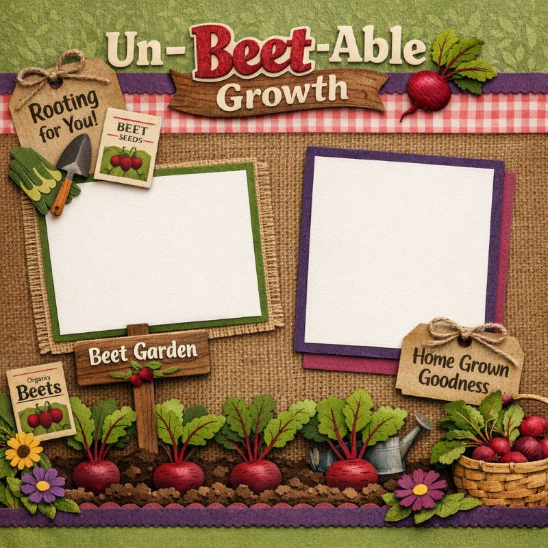 Un-Beet-Able Growth-Premade Scrapbook Page