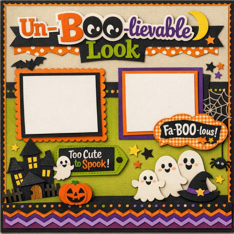 Un-Boo-lievable Look-Premade Scrapbook Page