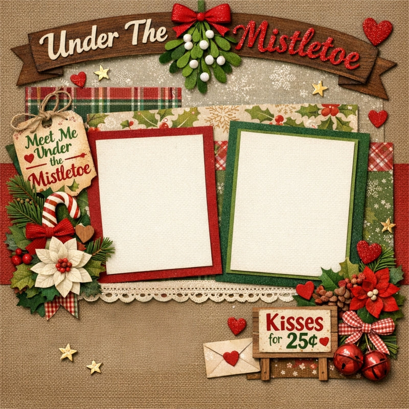 Under The Mistletoe-Premade Scrapbook Page
