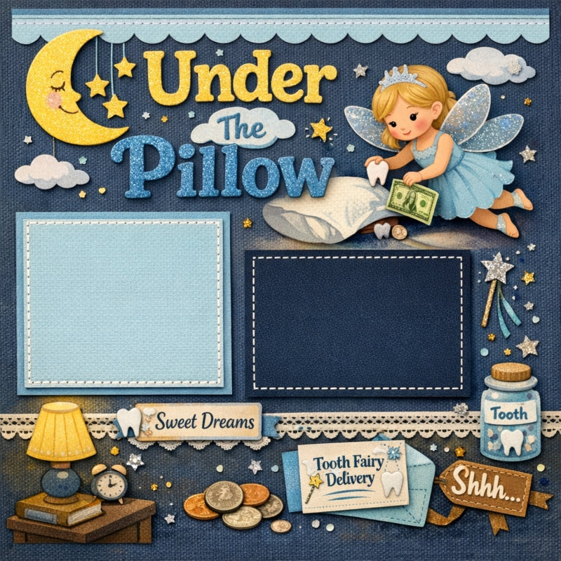 Under The Pillow-Premade Scrapbook Page