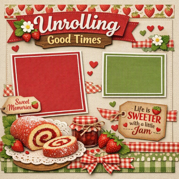 Unrolling Good Times-Premade Scrapbook Page