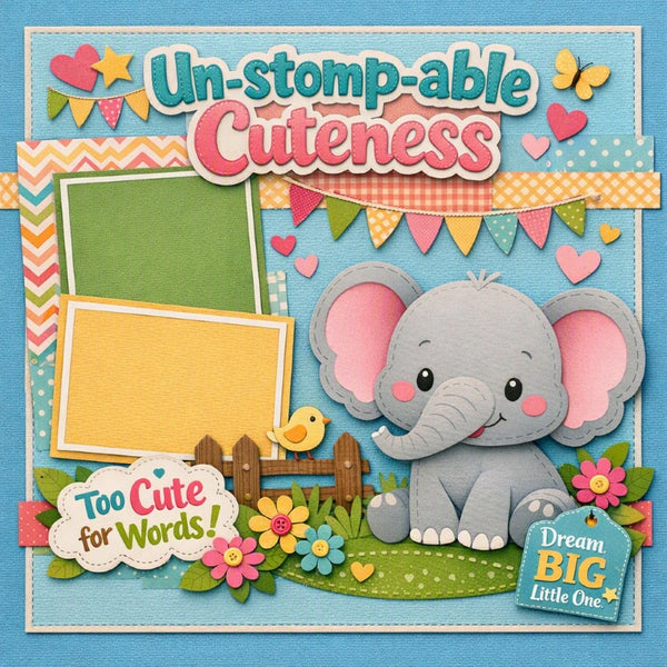 Un-stomp-able Cuteness-Premade Scrapbook Page