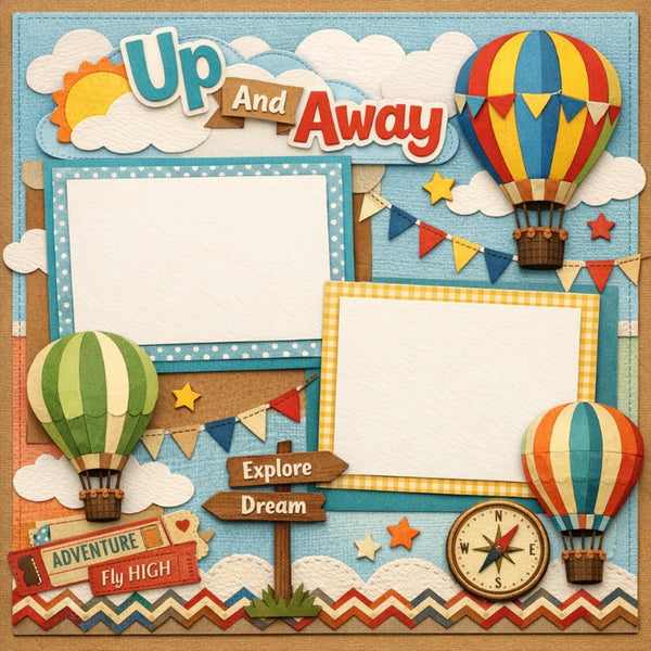 Up And Away-Premade Scrapbook Page