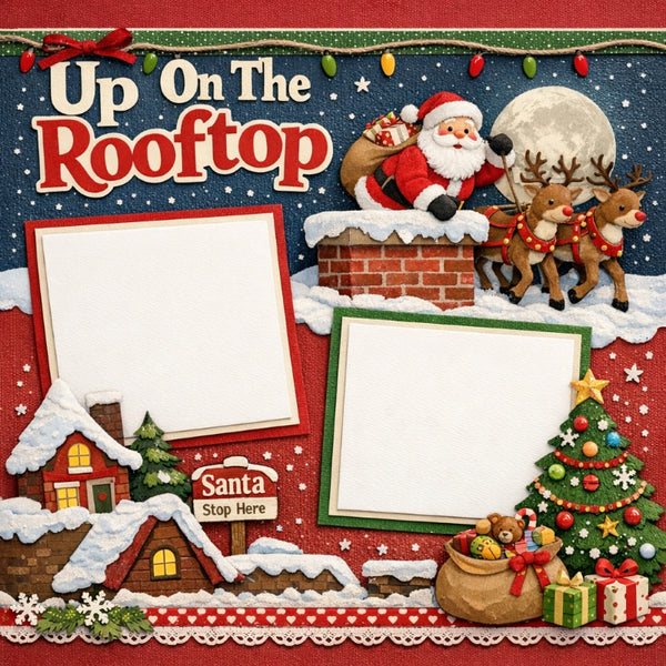 Up On The Rooftop-Premade Scrapbook Page