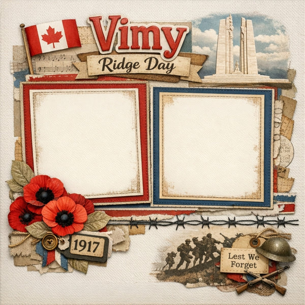Vimy Ridge Day-Premade Scrapbook Page