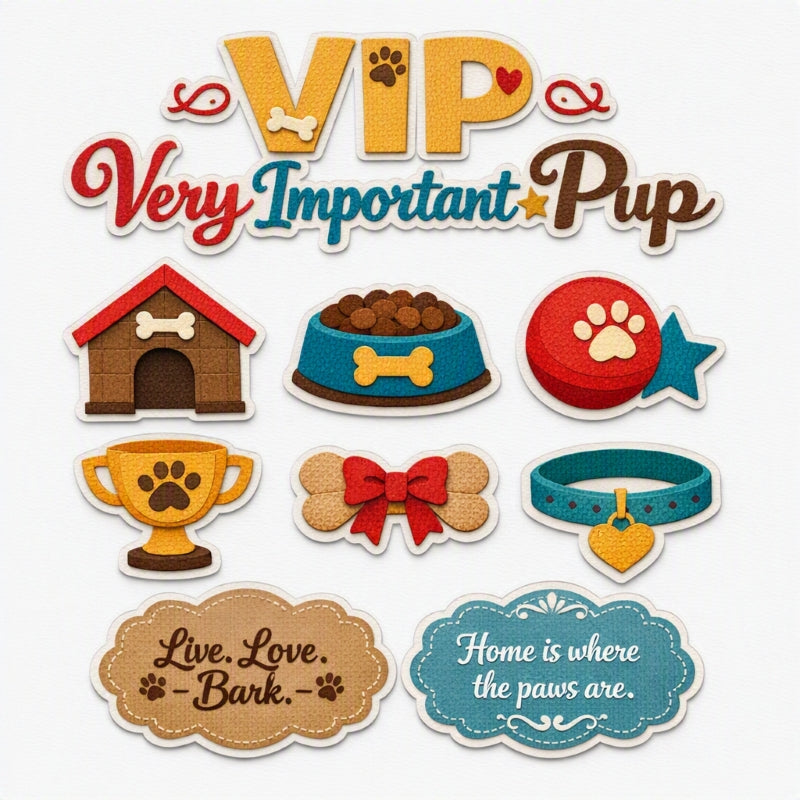 VIP Very Important Pup-Premade Cutout Set