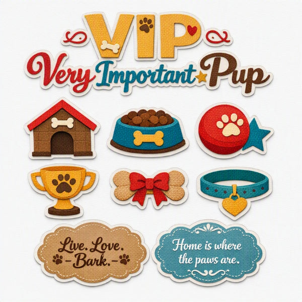 VIP Very Important Pup-Premade Cutout Set