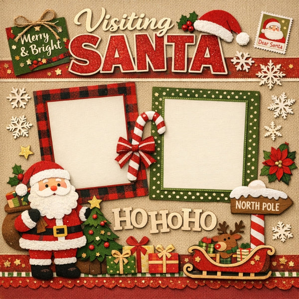 Visiting Santa-Premade Scrapbook Page