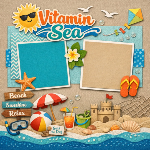 Vitamin Sea-Premade Scrapbook Page