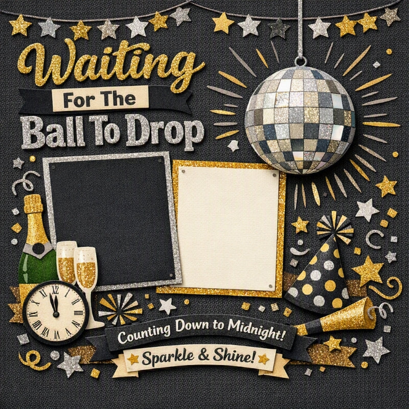 Waiting For The Ball To Drop-Premade Scrapbook Page