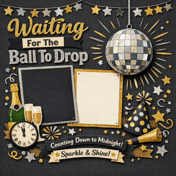 Waiting For The Ball To Drop-Premade Scrapbook Page