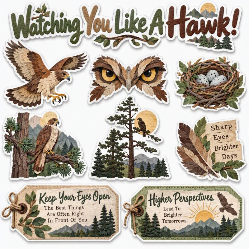 Watching You Like A Hawk!-Premade Cut-Out Page