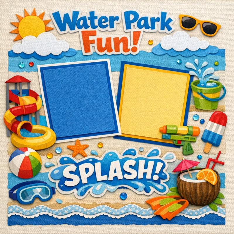 Water Park Fun!-Premade Scrapbook Page