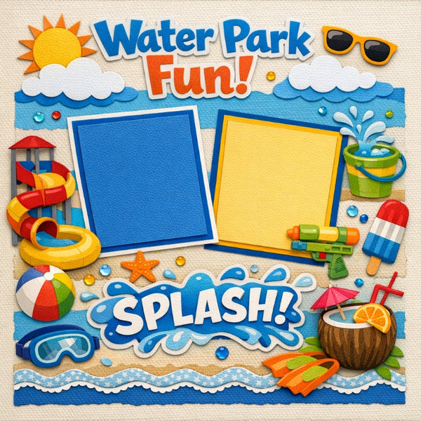 Water Park Fun!-Premade Scrapbook Page