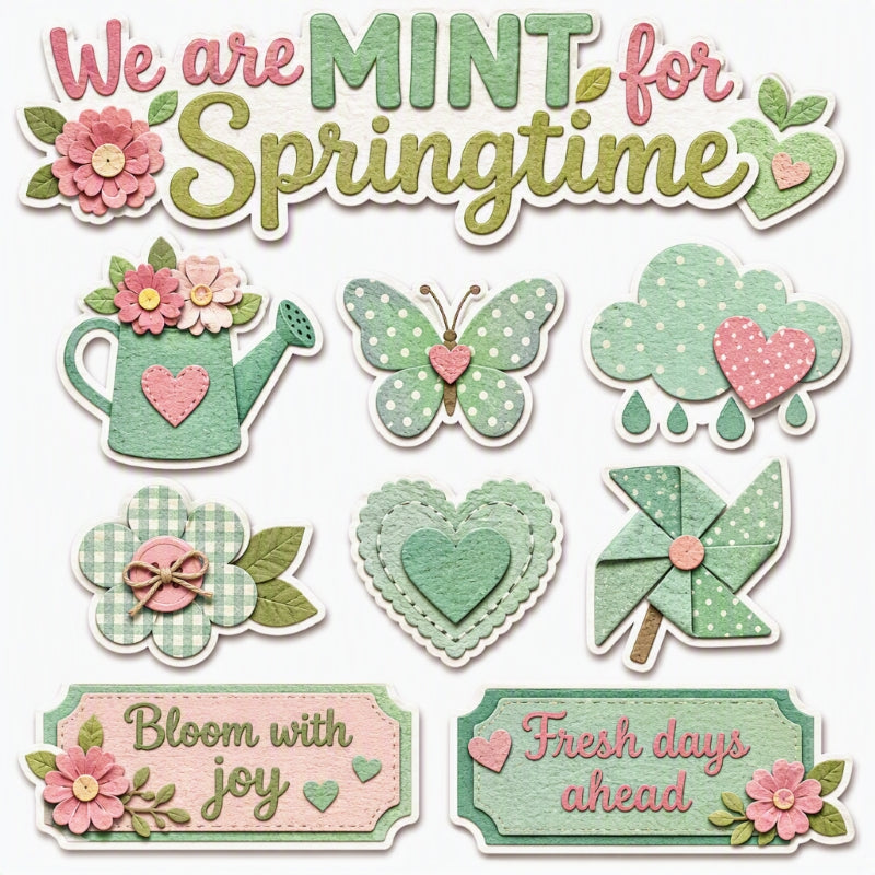 We are MINT for Springtime-Premade Cutout Set