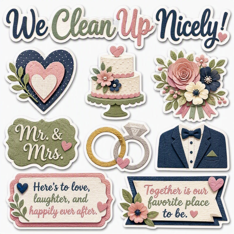 We Clean Up Nicely!-Premade Cutout Set