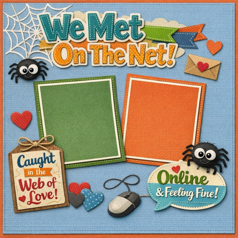 We Met On The Net!-Premade Scrapbook Page