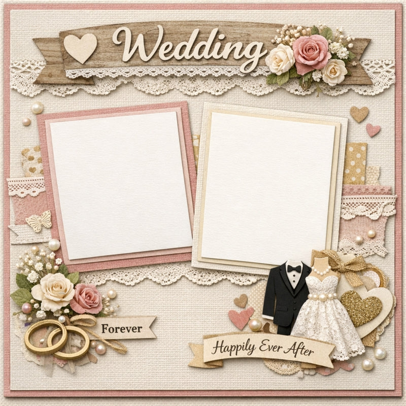 Wedding-Premade Scrapbook Page