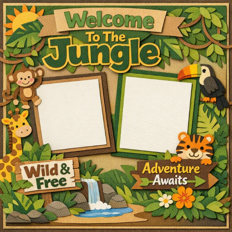 Welcome To The Jungle-Premade Scrapbook Page