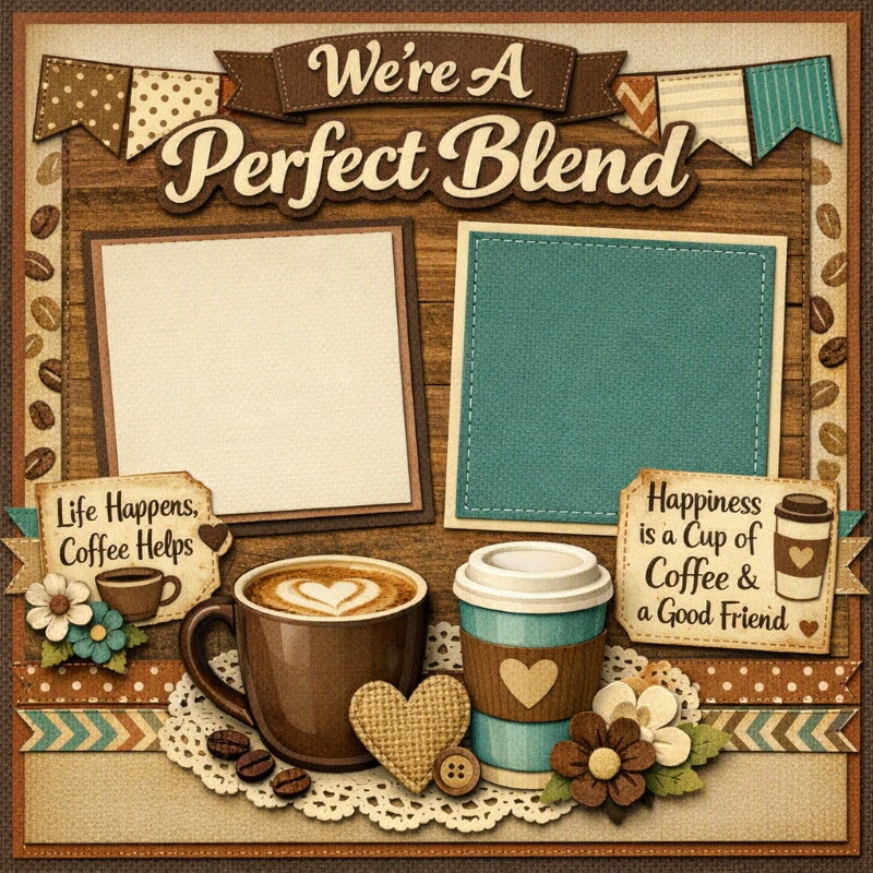 We're A Perfect Blend-Premade Scrapbook Page
