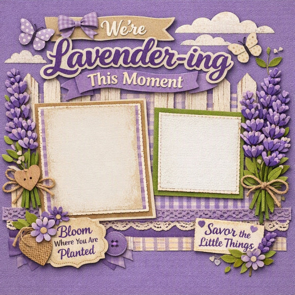 We're Lavender-ing This Moment-Premade Scrapbook Page