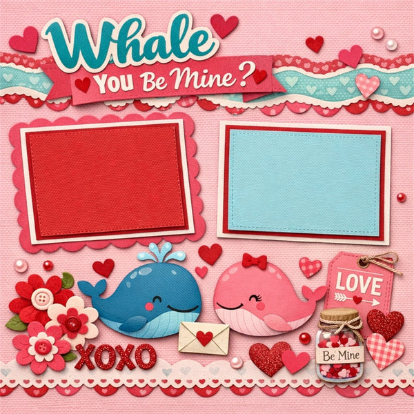 Whale You Be Mine?-Premade Scrapbook Page