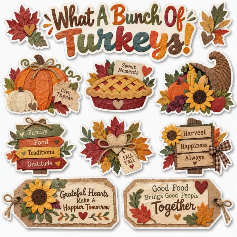 What A Bunch Of Turkeys!-Premade Cutout Set