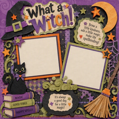 What A Witch!-Premade Scrapbook Layout Page