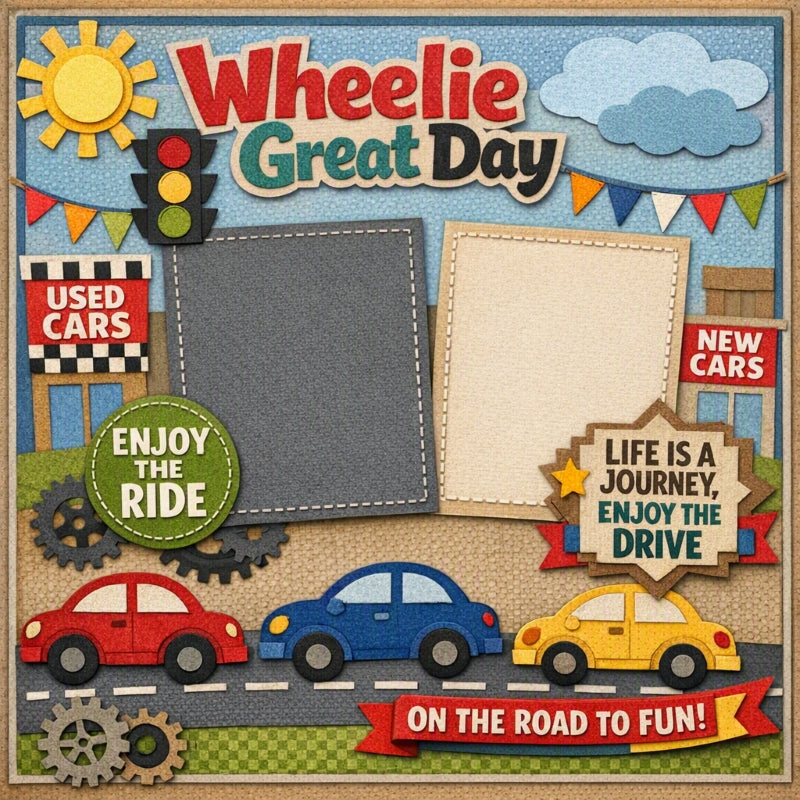 Wheelie Great Day-Premade Scrapbook Page