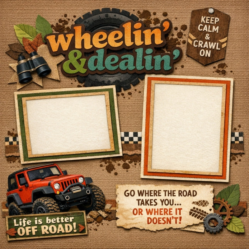 Wheelin' & dealin'-Premade Scrapbook Page