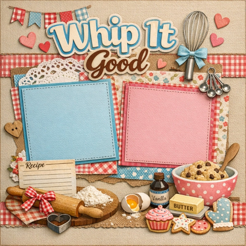 Whip It Good-Premade Scrapbook Page