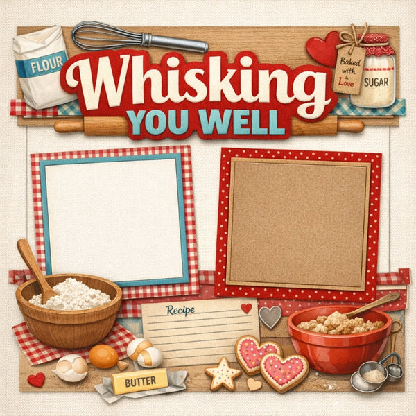 Whisking You Well-Premade Scrapbook Page