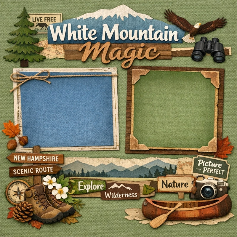 White Mountain Magic-Premade Scrapbook Page