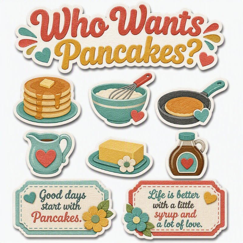 Who Wants Pancakes?-Premade Cutout Set