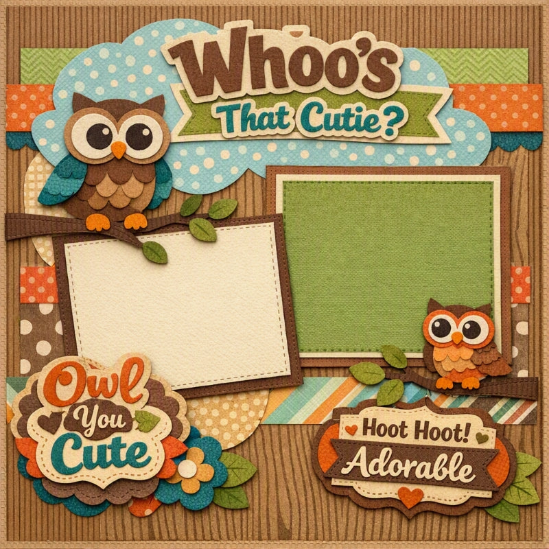 Whoo's That Cutie?-Premade Scrapbook Page