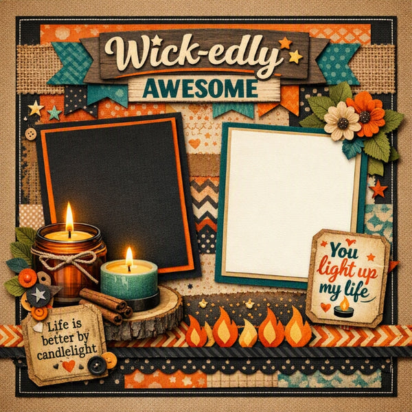 Wick-edly Awesome-Premade Scrapbook Page