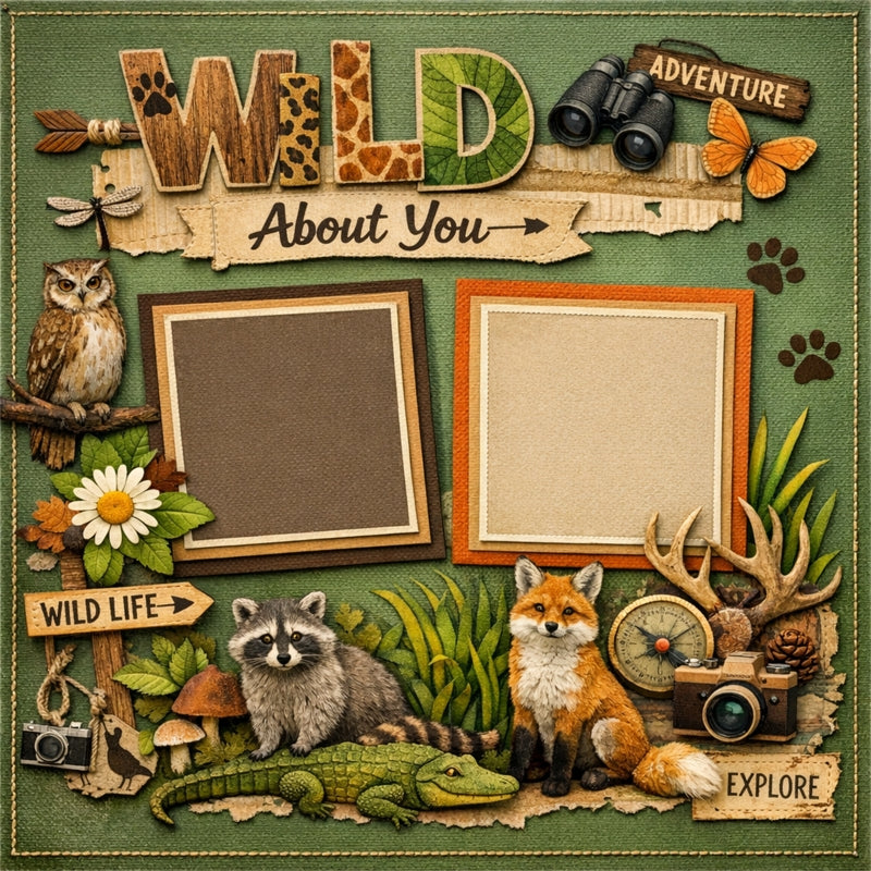 Wild About You-Premade Scrapbook Page