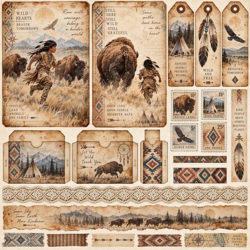 Wild & Free-Premade Junk Journal Page