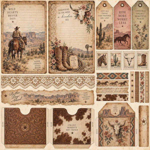 Wild Hearts Braver Days-Premade Junk Journal Page