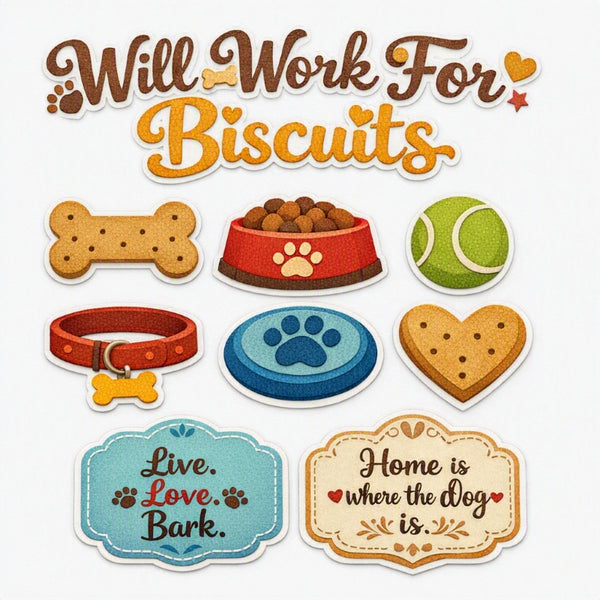 Will Work For Biscuits-Premade Cutout Set