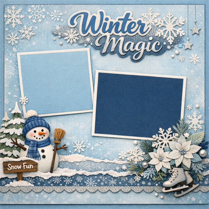 Winter Magic-Premade Scrapbook Page