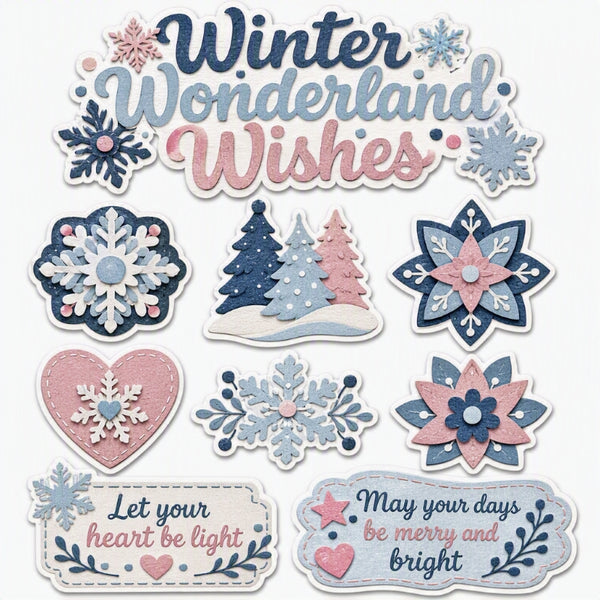 Winter Wonderland Wishes-Premade Cutout Set