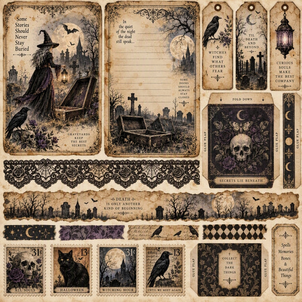 Witch Hour-Premade Junk Journal Page