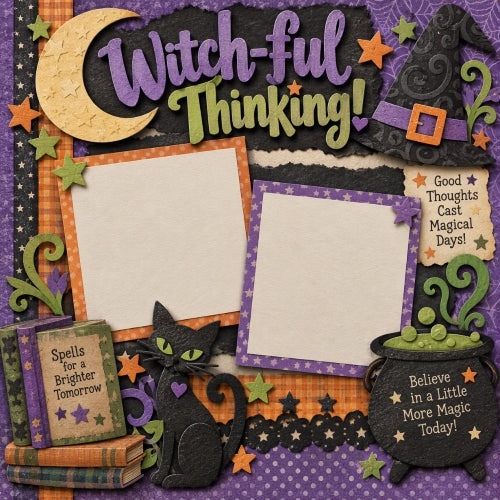 Witch-ful Thinking!-Premade Scrapbook Layout Page