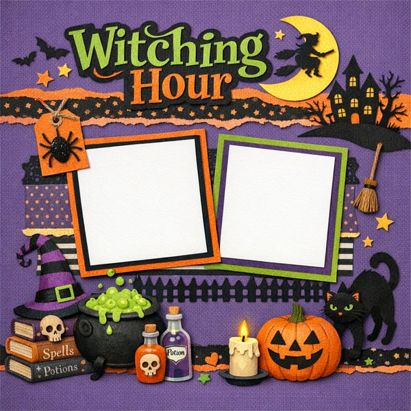 Witching Hour-Premade Scrapbook Page