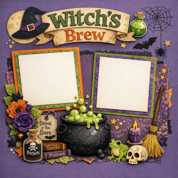 Witch's Brew-Premade Scrapbook Page