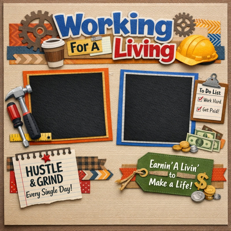 Working For A Living-Premade Scrapbook Page