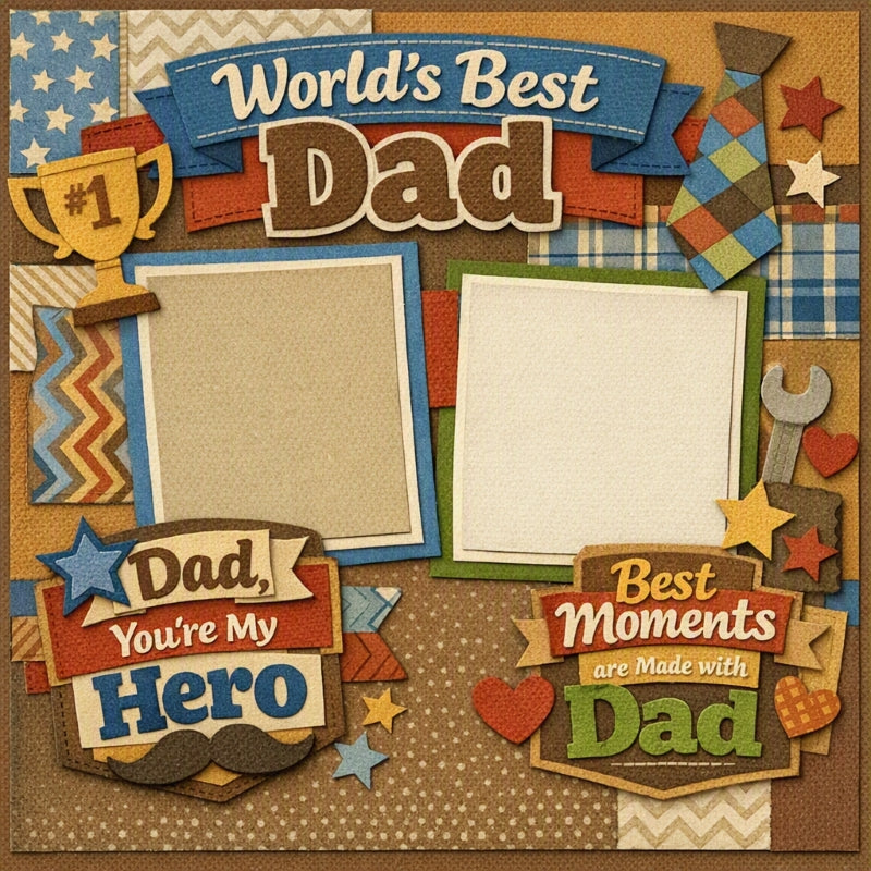 World's Best Dad-Premade Scrapbook Page