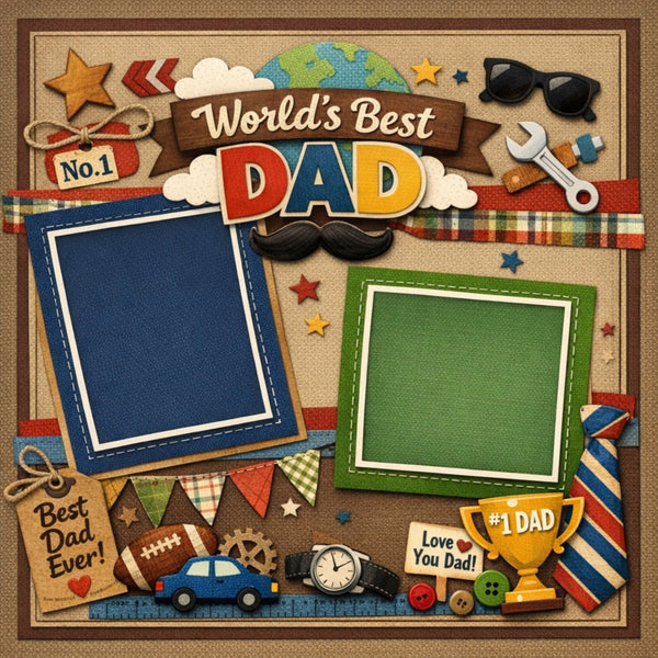 World's Best Dad-Premade Scrapbook Page